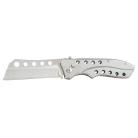 Heavy Cleaver Knife Silver Auto Side Opening Switchblade