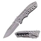 Heavy-force Extra Large Silver 9.25" Folding Blade Automatic Open Pocket Knife