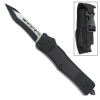 Hitman Double Action OTF Black Automatic Knife Black Blood Tanto