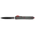 Holy Hell Carbon Fiber Red D/A OTF Automatic Knife (4.35" Dagger)