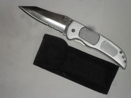 Hunter Vintage Stock Silver D/A Automatic Knife Satin Serrated