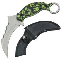 Karambit Zombie Skulls Camo Combat Knife Full Tang