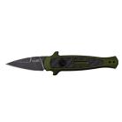Kershaw Launch 12 Green Carbon Fiber Automatic Knife Black Stonewash Bayo