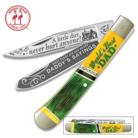 Kissing Crane 2018 Fathers Day Folding Trapper Green Yellow
