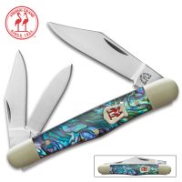 Kissing Crane Genuine Abalone Whittler Pocket Knife