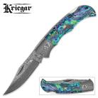 Kriegar Damascus Genuine Abalone Folding Knife