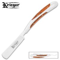 Kriegar Folding Straight Razor Knife Wood