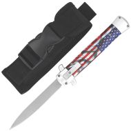 Land of the Free Automatic OTF Knife American Flag Rapid Deployment Switchblade Knife