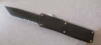 Lightning Black D/A OTF Automatic Knife Black Tanto Serrated