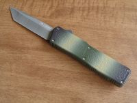 Lightning Camo D/A OTF Automatic Knife Satin Tanto