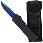 Lightning Elite Black D/A OTF Automatic Knife Etched Blue Drop Point