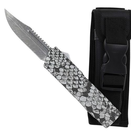 Lightning Elite Snake Skin D/A OTF Automatic Knife Etched Drop Point