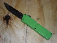 Lightning Green D/A OTF Automatic Knife Satin Drop Point