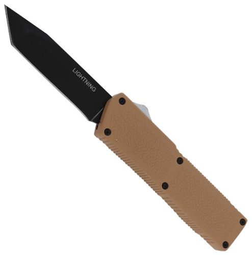 Lightning Model 3 Tan D/A OTF Automatic Knife Black Tanto