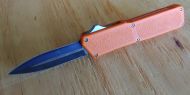 Lightning Orange D/A OTF Automatic Knife Two Tone Dagger