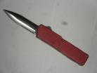 Lightning Red D/A OTF Automatic Knife Satin Dagger Serrated
