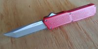 Lightning Red D/A OTF Automatic Knife Satin Tanto