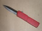 Lightning Red Front Shooting OTF D/A Switchblade Automatic Knife Satin Plain Dagger