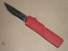 Lightning Bright Red D/A OTF Automatic Knife Satin Drop Point