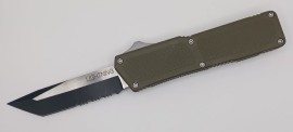 Lightning Supreme Army Green D/A OTF Automatic Knife Tanto Two Tone Serrated