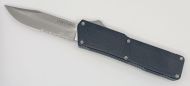 Lightning Supreme Black D/A OTF Automatic Knife Clip Point Satin Serrated