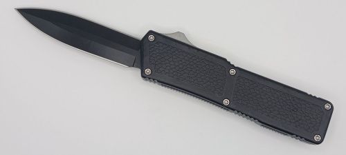 Lightning Supreme Black D/A OTF Automatic Knife Dagger Point Black Plain
