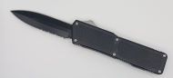 Lightning Supreme Black D/A OTF Automatic Knife Dagger Point Black Serrated