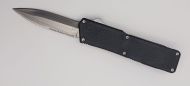 Lightning Supreme Black D/A OTF Automatic Knife Dagger Point Satin Serrated