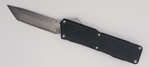 Lightning Supreme Black D/A OTF Automatic Knife Damascus Tanto Point