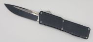 Lightning Supreme Black D/A OTF Automatic Knife Drop Point Two Tone Plain