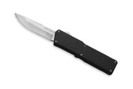 Lightning Black D/A OTF Automatic Knife Plain Silver Blade