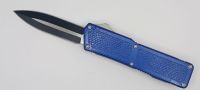 Lightning Supreme Blue D/A OTF Automatic Knife Dagger Point Two Tone Plain