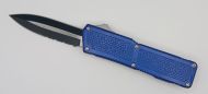 Lightning Supreme Blue D/A OTF Automatic Knife Dagger Point Two Tone Serrated