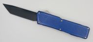 Lightning Supreme Blue D/A OTF Automatic Knife Tanto Point Black Plain