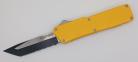 Lightning Supreme Canary Yellow D/A OTF Automatic Knife Tanto Two Tone Serrated