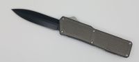 Lightning Supreme Gray D/A OTF Automatic Knife Dagger Point Black Plain