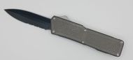 Lightning Supreme Gray D/A OTF Automatic Knife Dagger Point Black Serrated