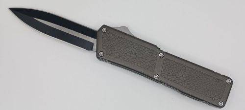 Lightning Supreme Gray D/A OTF Automatic Knife Dagger Point Two Tone Plain