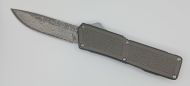 Lightning Supreme Gray D/A OTF Automatic Knife Drop Point Damascus Plain