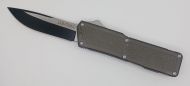 Lightning Supreme Gray D/A OTF Automatic Knife Drop Point Two Tone Plain