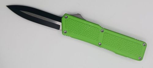 Lightning Supreme Green D/A OTF Automatic Knife Dagger Point Two Tone Plain