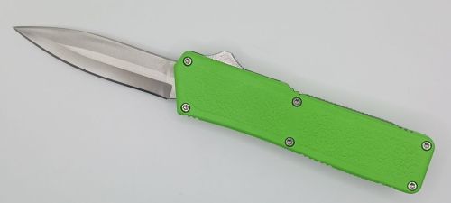 Lightning Supreme Green D/A OTF Automatic Knife Dagger Point Satin Plain