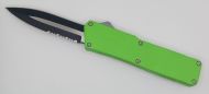 Lightning Supreme Green D/A OTF Automatic Knife Dagger Point Two Tone Serrated
