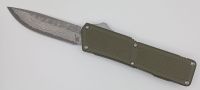 Lightning Supreme OD Green D/A OTF Automatic Knife Drop Point Damascus Plain