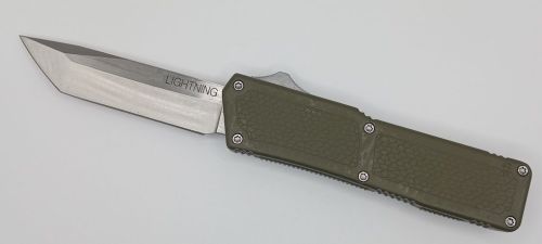Lightning Supreme OD Green D/A OTF Automatic Knife Tanto Point Satin Plain