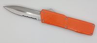 Lightning Supreme Orange D/A OTF Automatic Knife Dagger Point Satin Serrated