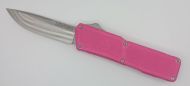 Lightning Supreme Pink D/A OTF Automatic Knife Drop Point Satin Plain