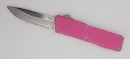 Lightning Supreme Pink D/A OTF Automatic Knife Drop Point Satin Serrated
