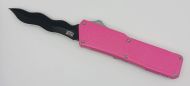 Lightning Supreme Pink D/A OTF Automatic Knife Kris Point Black Plain