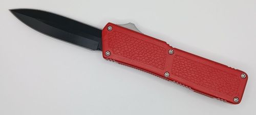 Lightning Supreme Red D/A OTF Automatic Knife Dagger Point Black Plain